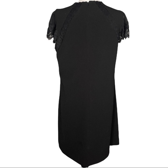 Nanette Lepore Size 10 Sheer Sleeved Fit and Flare Little Black Dress - Picture 9 of 14